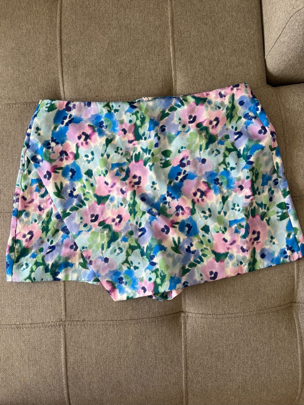 Zara Floral Pastel Wrap Skort in Pink, Blue, Green